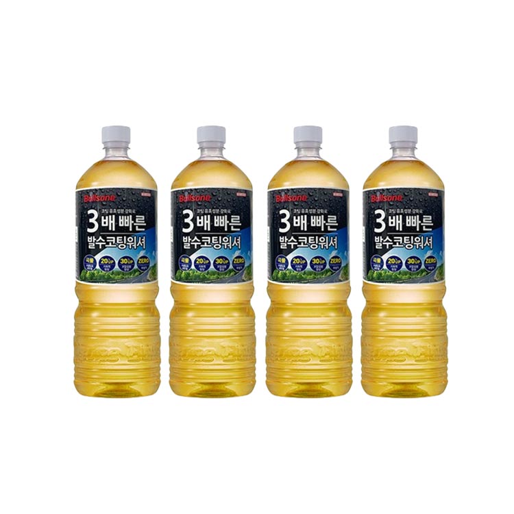 레인OK 3배 빠른 프리미엄 발수코팅 에탄올워셔 1.8L 4개입