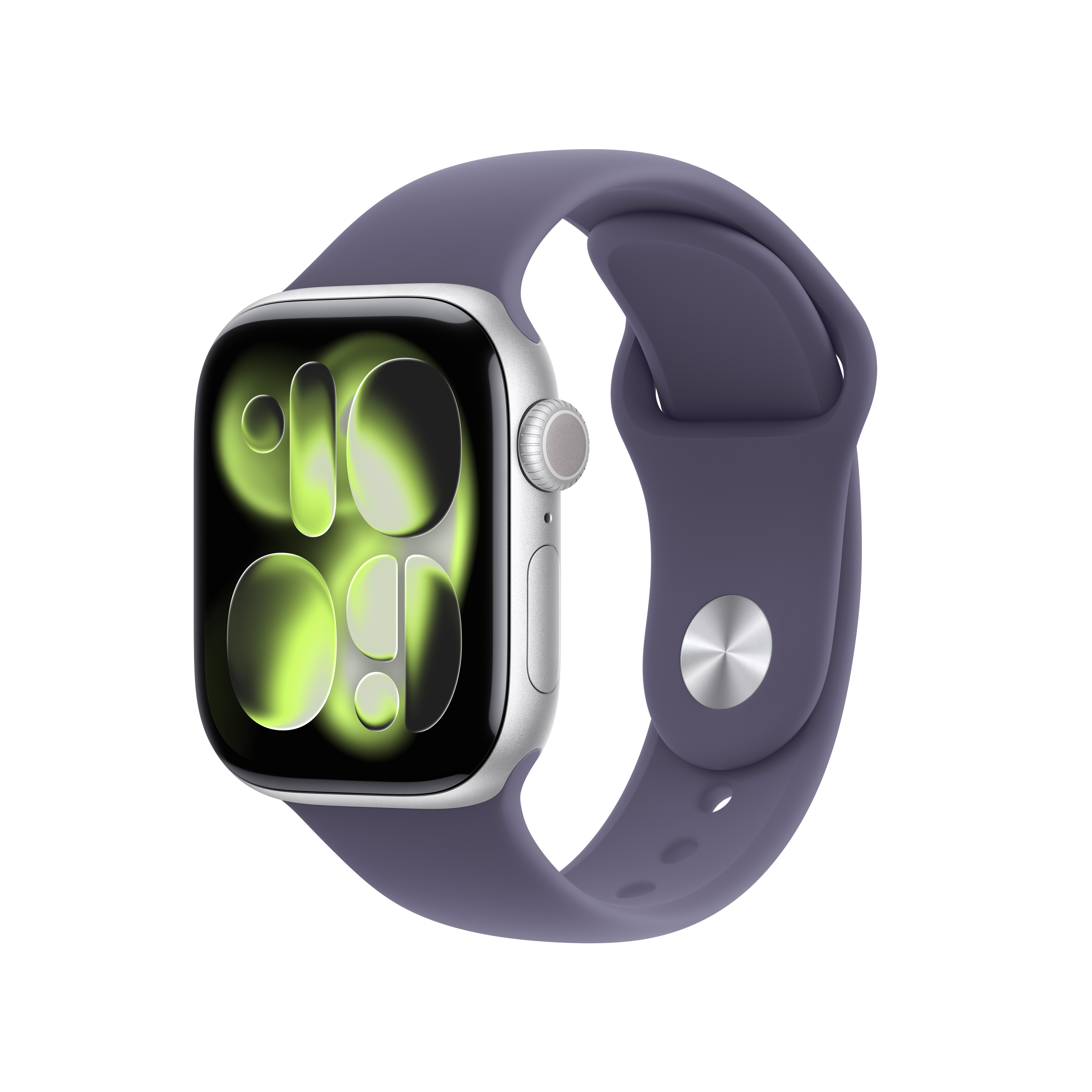 [Apple] Watch Series 11&nbsp;GPS + 셀룰러 46mm 실버 알루미늄 케이스 / 퍼플 포그 스포츠 밴드 - S/M [MFCP4KH/A]