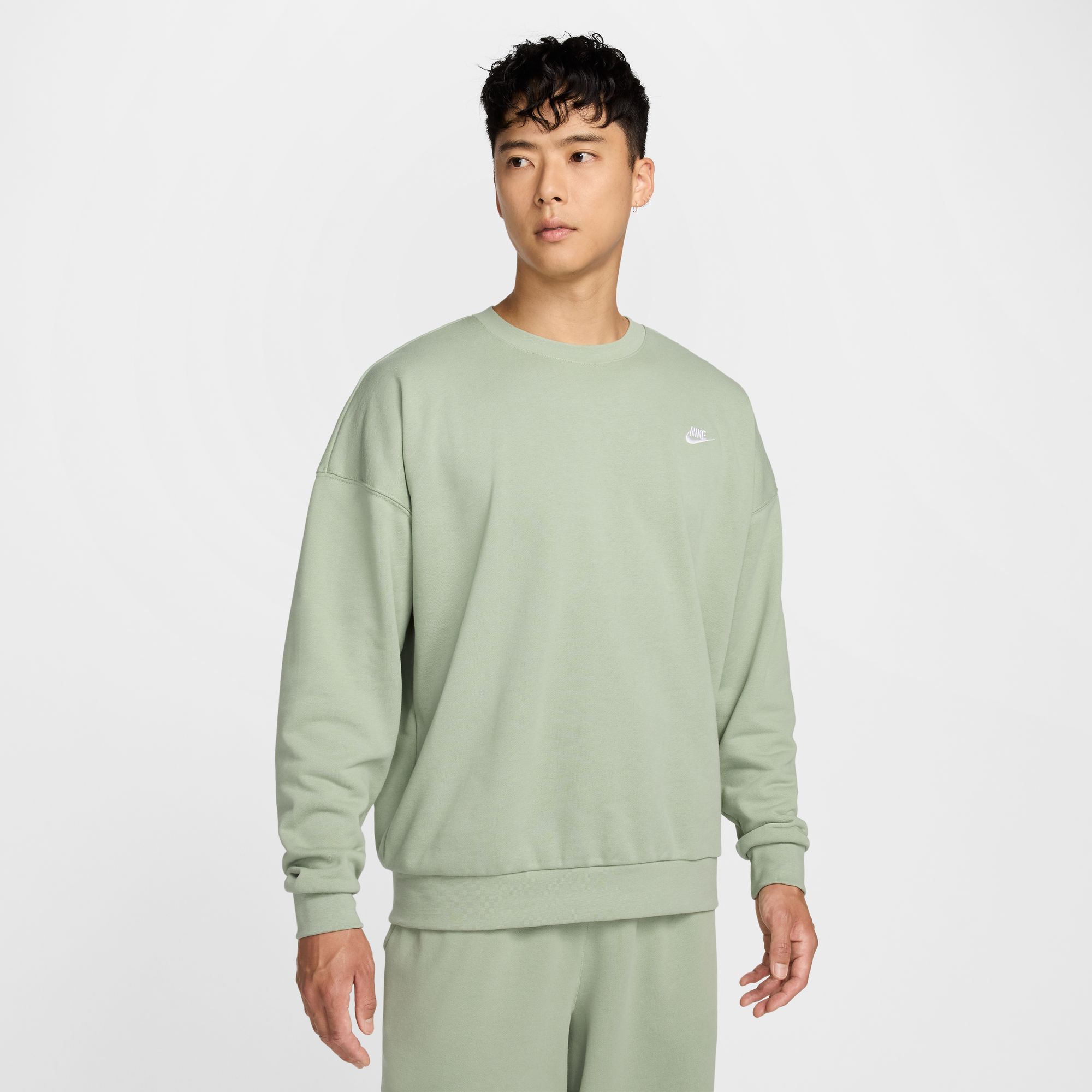 나이키 클럽 플리스 오버사이즈 프렌치 테리 크루 제이드 호라이즌