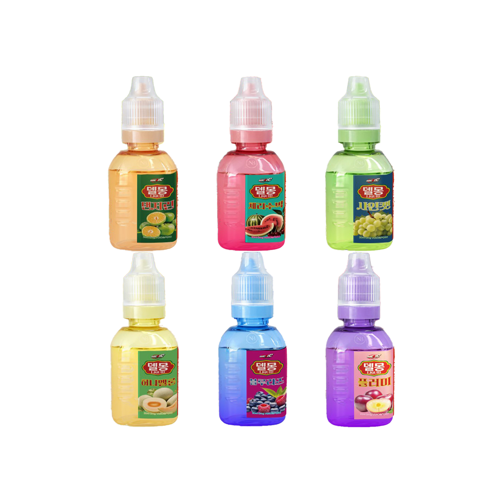 ★3+1★ [무니코틴] 델몽쥬스 6가지 맛 입호흡 액상 30ml