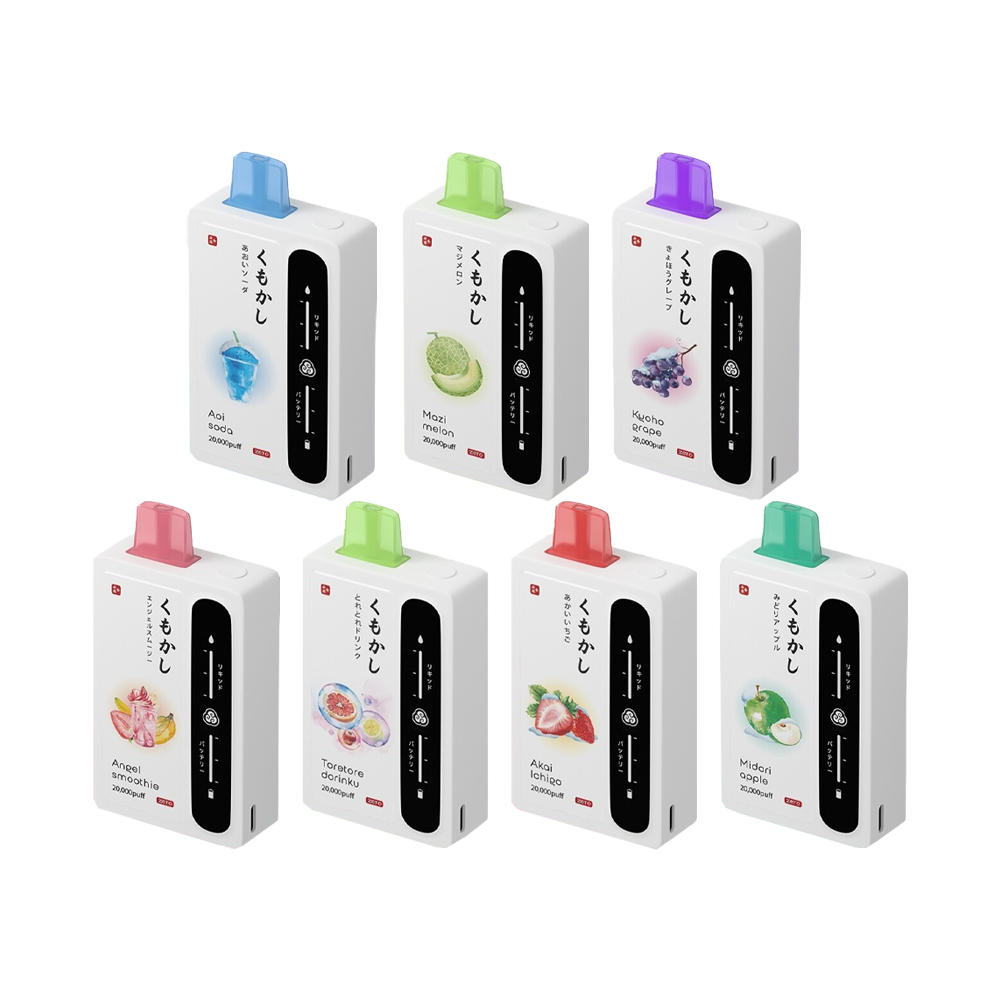 [무니코틴] 쿠모카시 바 7가지 맛 일회용 전자담배 20ml