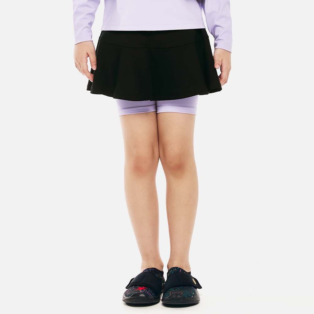 배럴 키즈 에센셜 레깅스 스커트 4부 블랙