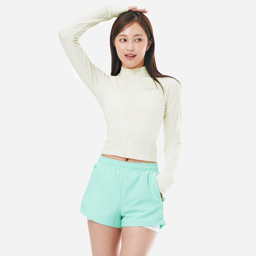 배럴 우먼 에센셜 크롭 집업 래쉬가드 아이보리