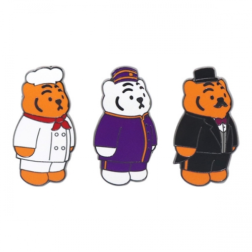 [무직타이거] 호텔무직 뚱랑이 배지 호텔리어/쉐프/벨보이(3종 택일)