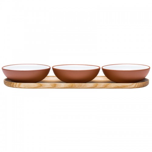 VAIDAVA CERAMICS V아이다VA 세라믹S Earth 볼 0 2 L set of 3 + 트레이 화이트 VV626