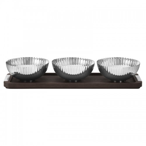 GEORG JENSEN 조지젠슨 Bernadotte 트레이 with 볼S steel - 스모크 oak GJ10018216