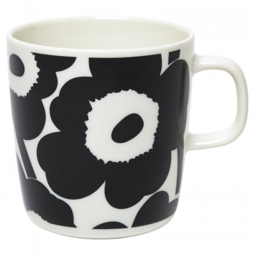 MARIMEKKO 마리메꼬 Oiva - Unikko 머그 4 dl 화이트 블랙 MA070636-190