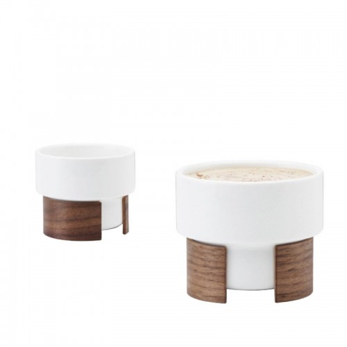 Tonfisk Design Warm 카푸치노 cup 1 6 dl set of 2 화이트 - walnut TFTNW002