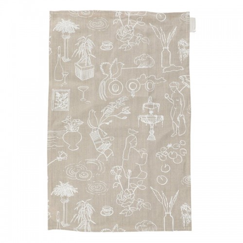 Saana ja Olli Mielenmaisemia tea TOWEL/P레이스 mat beige - 화이트 SOHMP11-9-BG-WH