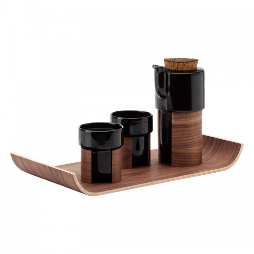 Tonfisk Design Warm 티 세트 블랙 - walnut cork lid TFTNB007K