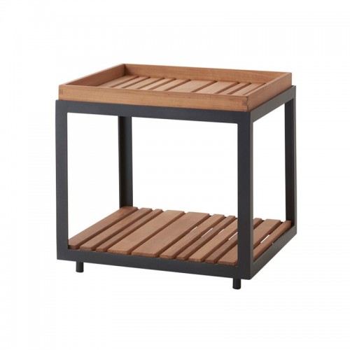 CANE-LINE 케인 라인 Level coffee 테이블 small teak - lava grey CL5007AL-P5007T