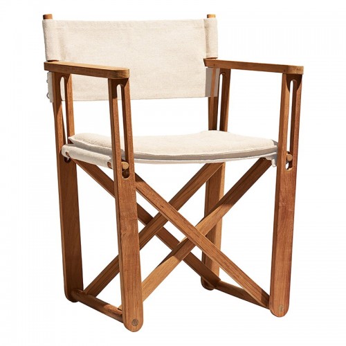 Skargaarden Kryss lounge 의자 teak - beige Sunbrella Heritage SNPKC-T-BP