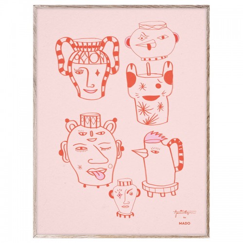 MADO 마도 Pots and 화병 꽃병 poster 30 x 40 cm red DOM4115