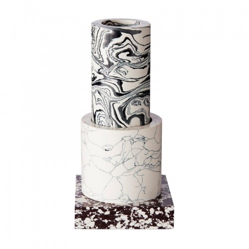 TOM DIXON 톰딕슨 Swirl 화병 꽃병 small 블랙 - 화이트 TXSWVA03