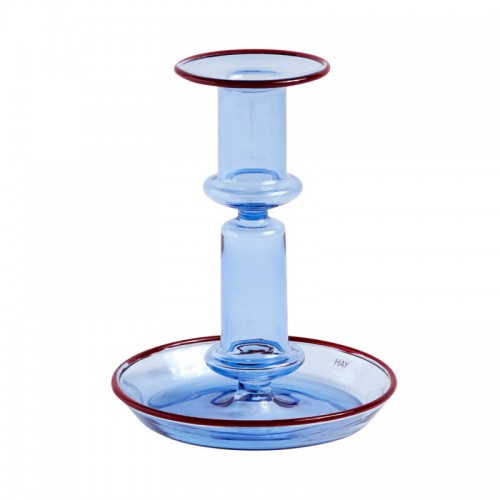 HAY 헤이 플레어 캔들 홀더 미디움 light 블루 with red rim HA507954