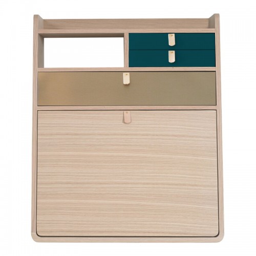 HARTOE 할토 Gaston wall desk 60 cm oak - 브라스 페트롤 블루 HO12010722586