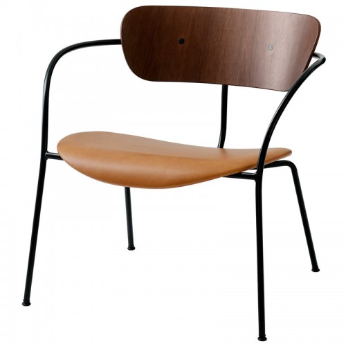 &TRADITION 앤트레디션 PAV일리오N AV6 lounge 의자 래커 walnut - 실크 코냑 leathe TR50030096-COGNAC-SILK