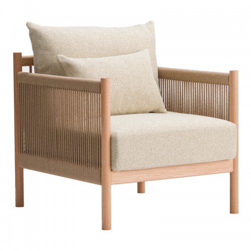 Ariake Braid lounge 의자 화이트 stained oak ARIBRAID-1S-OW-PCN-BATON-B-IV