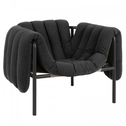 Hem Puffy lounge 의자 앤트러사이트 - 블랙 grey steel HE20195