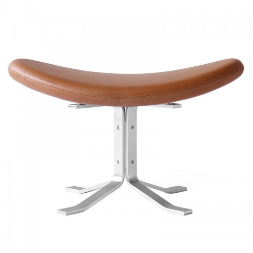 FREDERICIA 프레데리시아 Corona ottoman brushed 크롬 - 코냑 leather FRE5002-CH-OM307