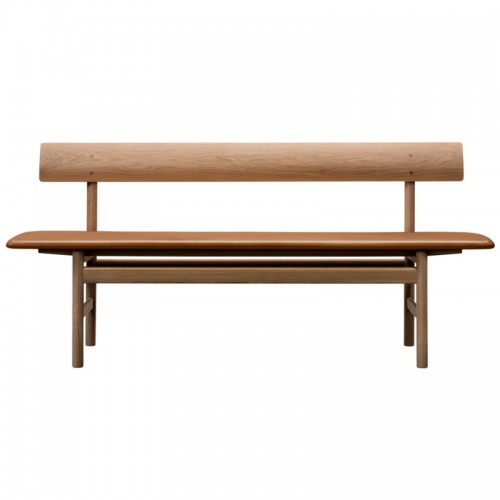 FREDERICIA 프레데리시아 MO겐세N 3171 bench oiled oak - Omni 코냑 leather FRE3171-OO-OMNI-307