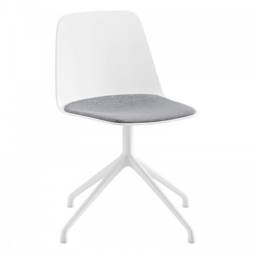 Viccarbe Maarten 의자 pyrami_d swivel base 화이트 - grey seat 쿠션 VC-MAAPLPIC-3-REMIX143