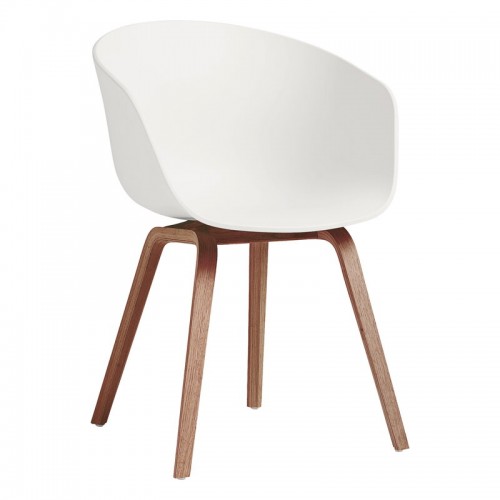 HAY 헤이 About A 의자 AAC22 Eco 래커 walnut - 화이트 HA943448