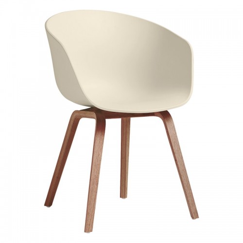 HAY 헤이 About A 의자 AAC22 Eco 래커 walnut - cream 화이트 HA943449