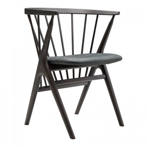 Sibast No 8 의자 다크 stained beech - 앤트러사이트 leather SBNO8DC-DSB-DUNES21003