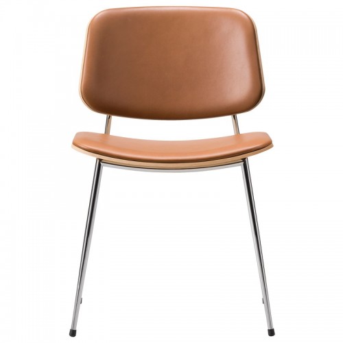 FREDERICIA 프레데리시아 Soeborg 의자 3062 크롬D base 래커 oak - 코냑 leather FRE3062-LO-CHR-COGNAC95