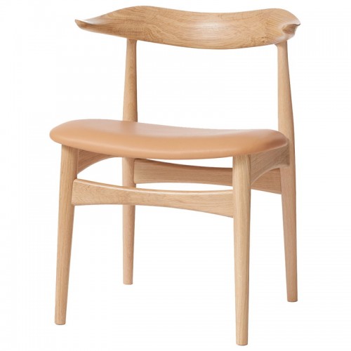 WARM NORDIC 웜 노르딕 Cow Horn 의자 oiled oak - leather WA2405057