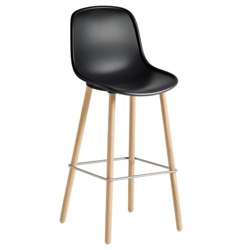HAY 헤이 Neu 12 bar 스톨 소프트 블랙 - 매트 래커 oak steel PU la HANEU12-75-SB-MLO-SS