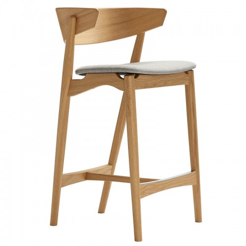 Sibast No 7 bar 스톨 65 cm 화이트 래커 oak - grey Remix 123 SBNO7BS-65-WLO-REMIX123