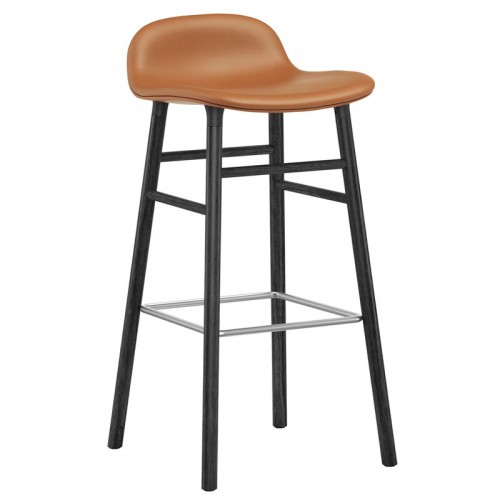 NORMANN COPENHAGEN 노만코펜하겐 Form bar 스톨 75 cm 블랙 oak - brandy leather Ultra NC1385362-41574