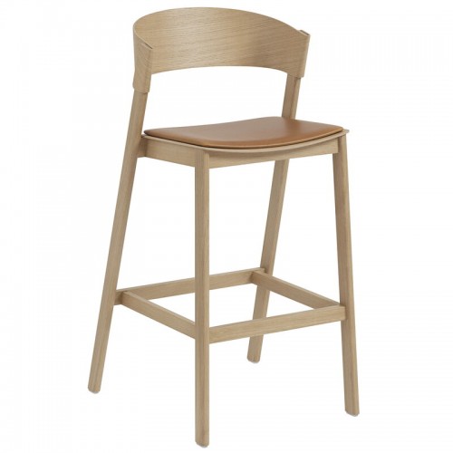 MUUTO 무토 커버 bar 스톨 75 cm oak - 코냑 leather MU33144-OAK-COGN
