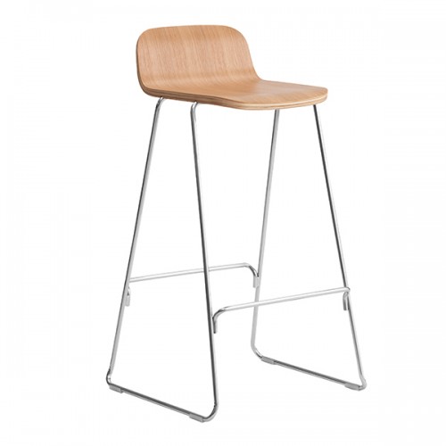 NORMANN COPENHAGEN 노만코펜하겐 Just BAR스톨 65 cm with back rest oak - 크롬 NC602690