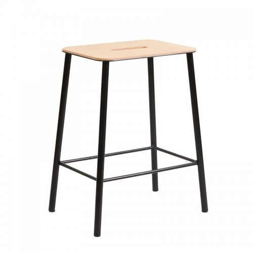 FRAMA 프라마 Adam 스톨 50 cm 네츄럴 leather - 매트 블랙 FR6053