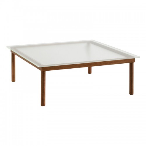 HAY 헤이 Kofi 테이블 100 x cm 래커 walnut - reeded 글라스 HA941761