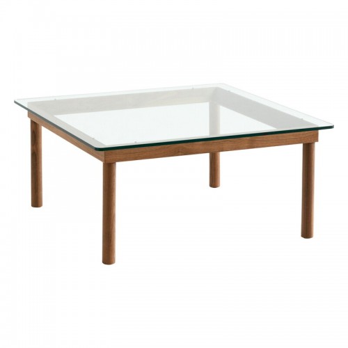 HAY 헤이 Kofi 테이블 80 x cm 래커 walnut - clear 글라스 HA941733