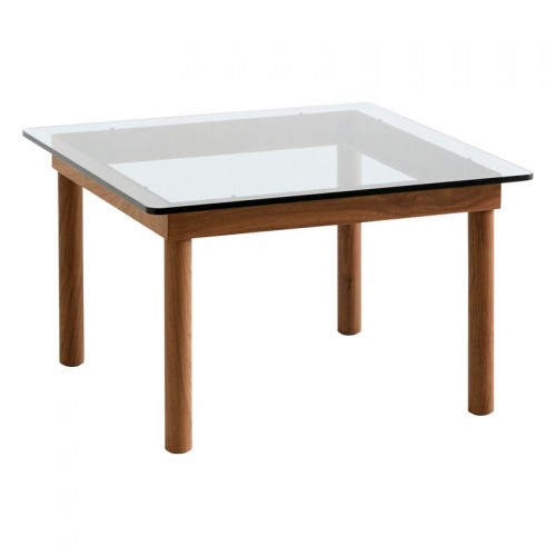 HAY 헤이 Kofi 테이블 60 x cm 래커 walnut - clear 글라스 HA941707