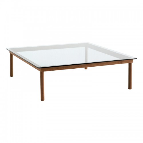 HAY 헤이 Kofi 테이블 120 x cm 래커 walnut - clear 글라스 HA941775