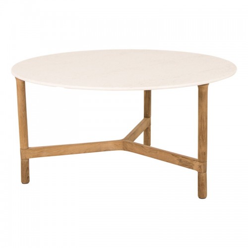CANE-LINE 케인 라인 Twist coffee 테이블 diam. 90 cm teak - travertine look CL5012T-P90COTL