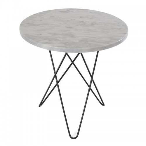 OX DENMARQ 옥스덴마크 Tall Mini O 테이블 블랙 - 화이트 marble OD-OX30102-21