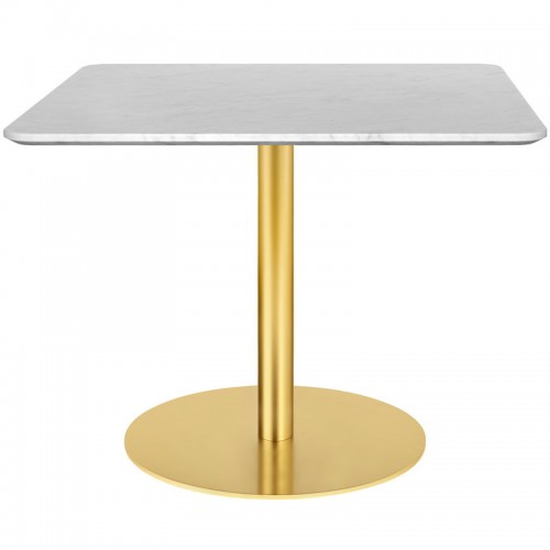 GUBI 구비 1.0 lounge 테이블 80x80 cm 브라스 - 화이트 marble GB10012548