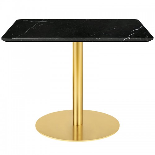 GUBI 구비 1.0 lounge 테이블 80x80 cm 브라스 - 블랙 marble GB10012549