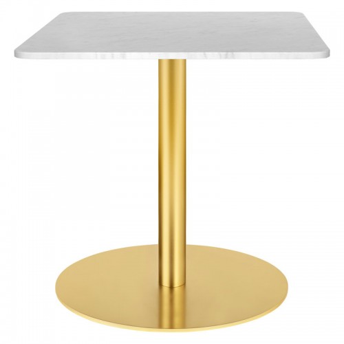 GUBI 구비 1.0 lounge 테이블 60x60 cm 브라스 - 화이트 marble GB10012528