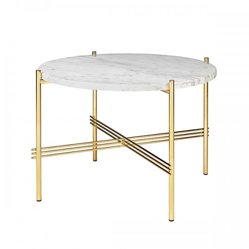 GUBI 구비 TS coffee 테이블 55 cm 브라스 - 화이트 marble GB1002236155-WH-M