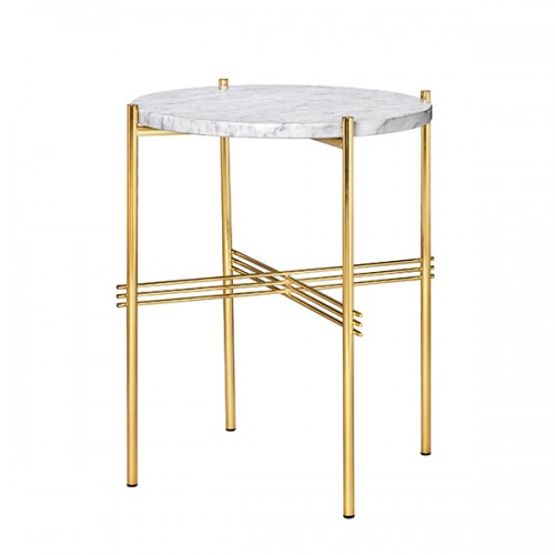 GUBI 구비 TS coffee 테이블 40 cm 브라스 - 화이트 marble GB1002236140-WH-M