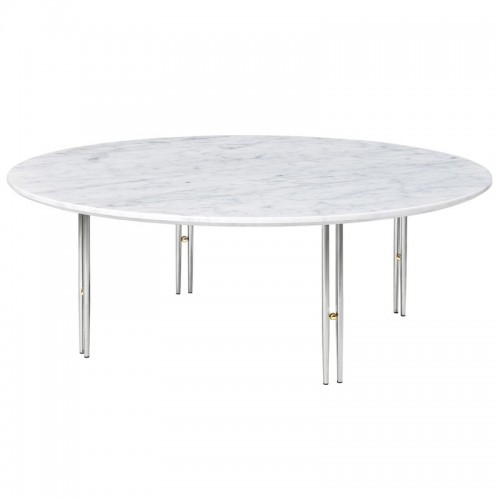 GUBI 구비 IOI coffee 테이블 100 cm 크롬 - 화이트 marble GB10037506