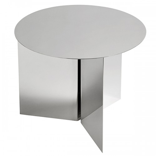 HAY 헤이 Slit 테이블 45 cm polished steel HAST-RND-STE